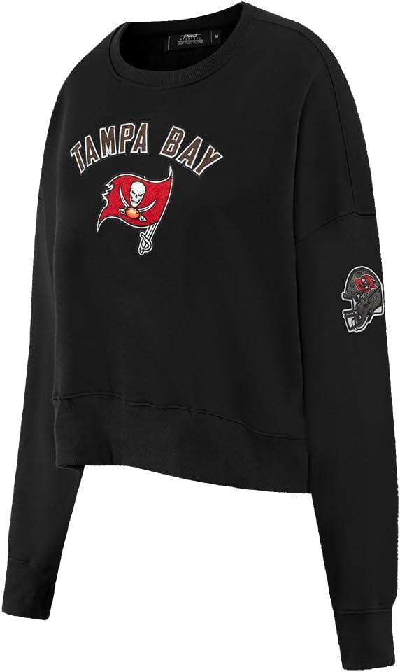imagePro Standard Womens NFL Classic Chenille Brushed Back French Terry Crewneck SweatshirtBlack