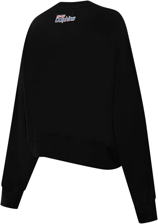 imagePro Standard Womens NFL Classic Chenille Brushed Back French Terry Crewneck SweatshirtBlack