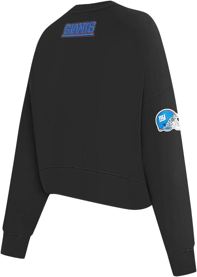 imagePro Standard Womens NFL Classic Chenille Brushed Back French Terry Crewneck SweatshirtBlack