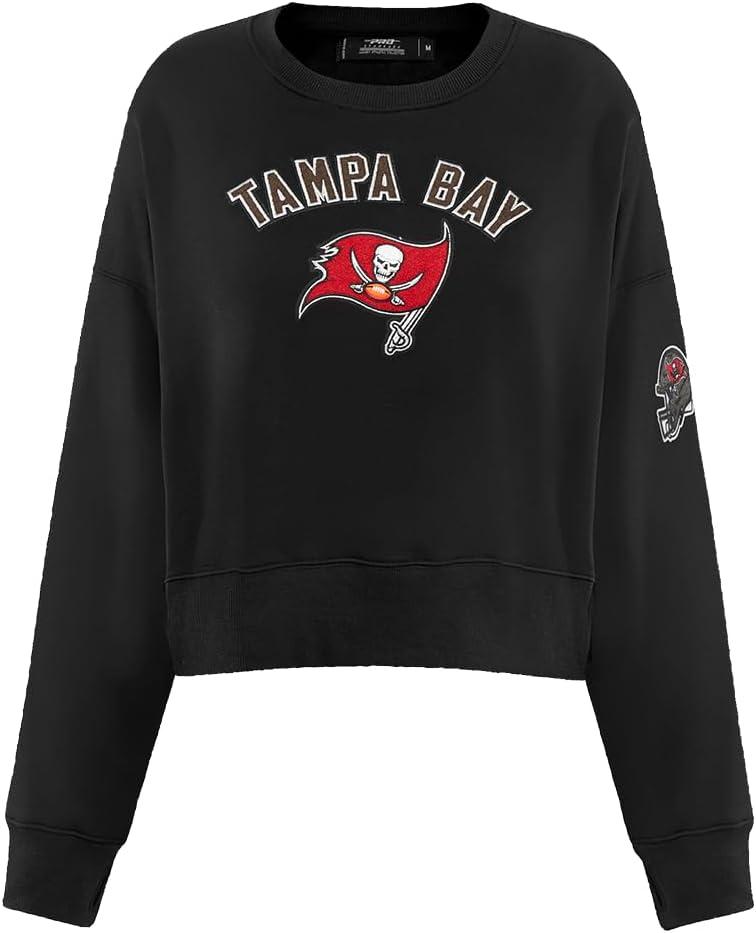 imagePro Standard Womens NFL Classic Chenille Brushed Back French Terry Crewneck SweatshirtBlack