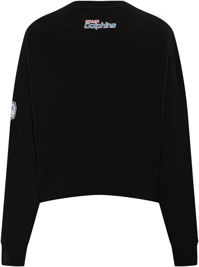 imagePro Standard Womens NFL Classic Chenille Brushed Back French Terry Crewneck SweatshirtBlack