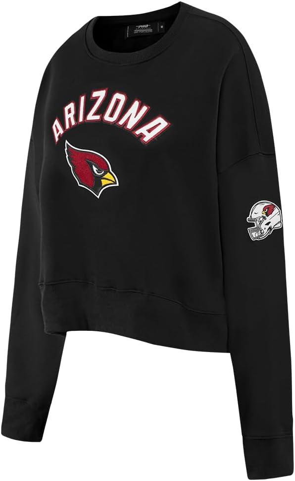 imagePro Standard Womens NFL Classic Chenille Brushed Back French Terry Crewneck SweatshirtBlack