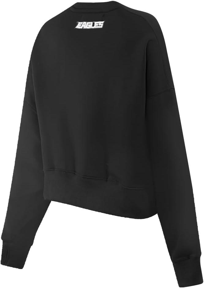 imagePro Standard Womens NFL Classic Chenille Brushed Back French Terry Crewneck SweatshirtBlack