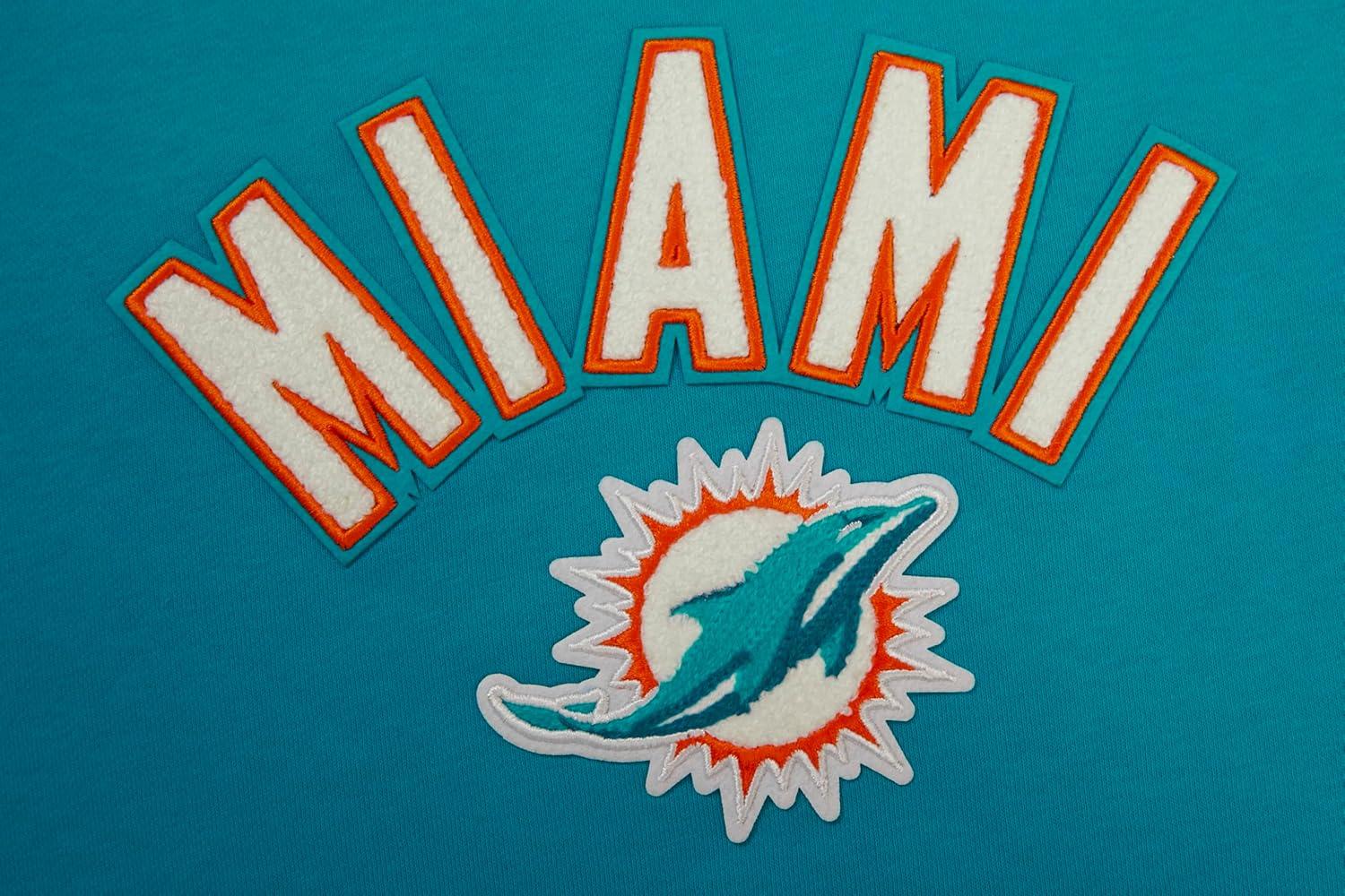 imagePro Standard Womens NFL Classic Chenille Brushed Back French Terry Crewneck SweatshirtTeal
