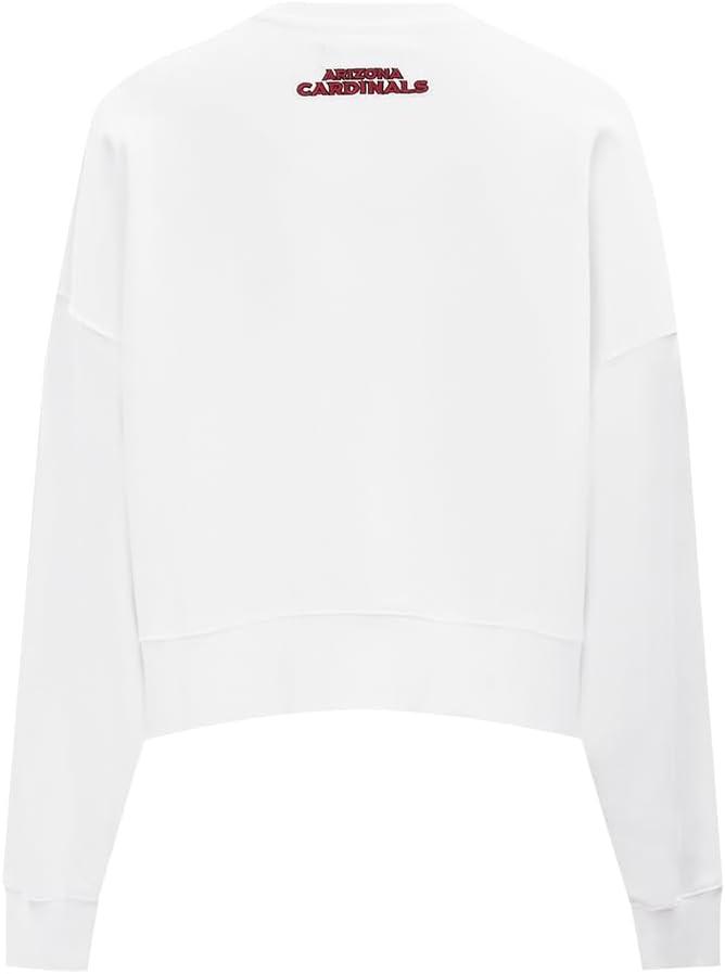 imagePro Standard Womens NFL Classic Chenille Brushed Back French Terry Crewneck SweatshirtWhite