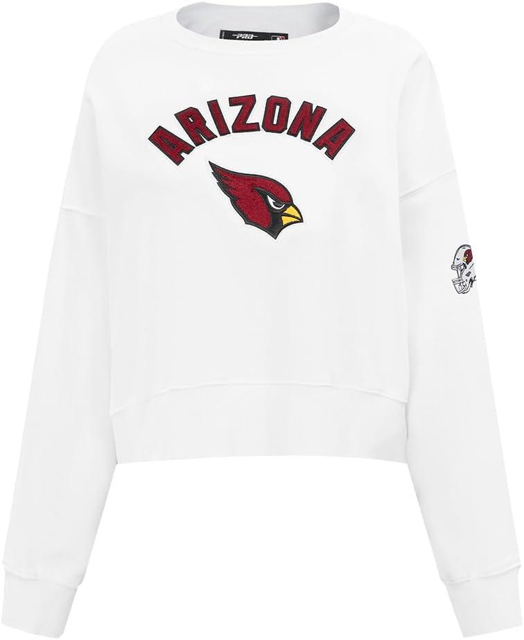 imagePro Standard Womens NFL Classic Chenille Brushed Back French Terry Crewneck SweatshirtWhite