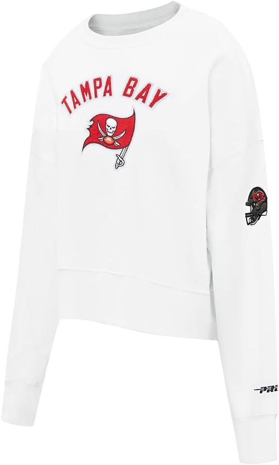 imagePro Standard Womens NFL Classic Chenille Brushed Back French Terry Crewneck SweatshirtWhite