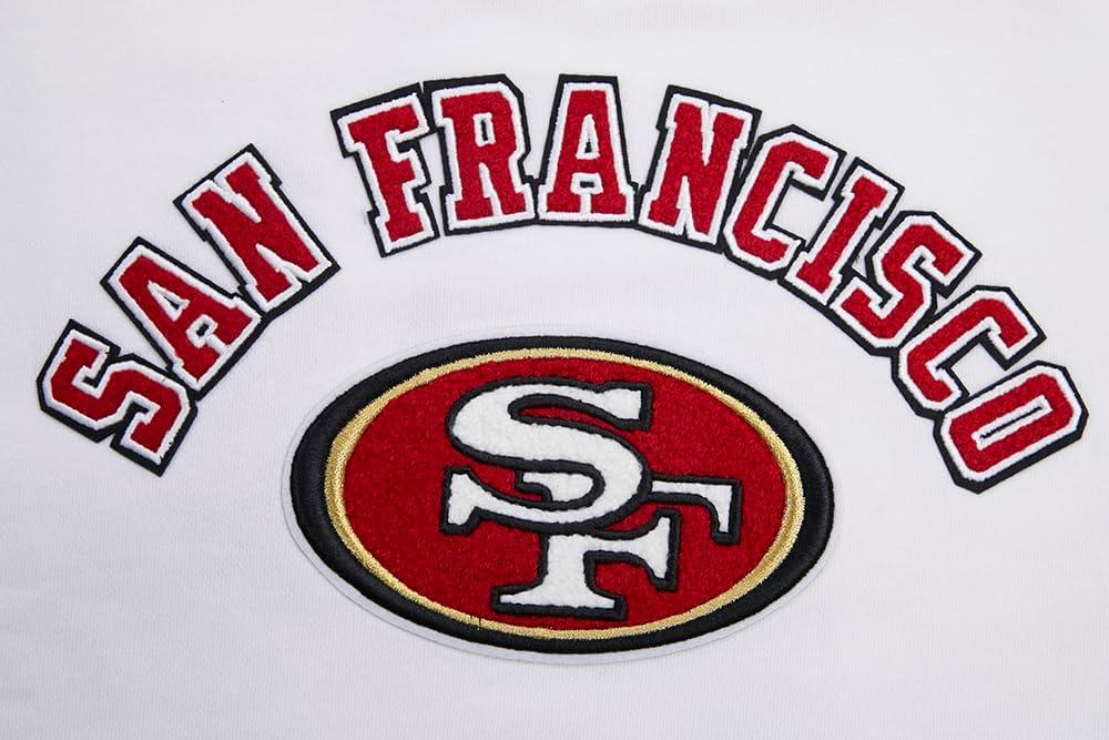 imagePro Standard Womens NFL Classic Chenille Brushed Back French Terry Crewneck SweatshirtWhite