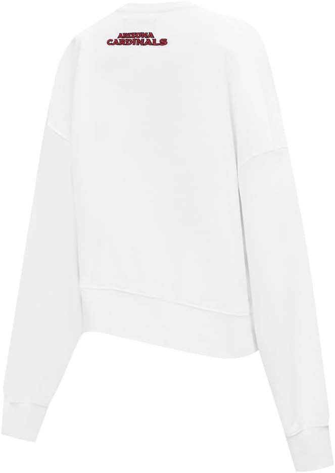 imagePro Standard Womens NFL Classic Chenille Brushed Back French Terry Crewneck SweatshirtWhite