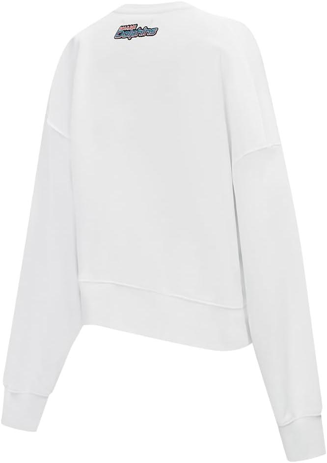 imagePro Standard Womens NFL Classic Chenille Brushed Back French Terry Crewneck SweatshirtWhite