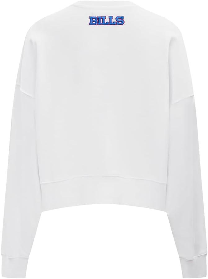 imagePro Standard Womens NFL Classic Chenille Brushed Back French Terry Crewneck SweatshirtWhite
