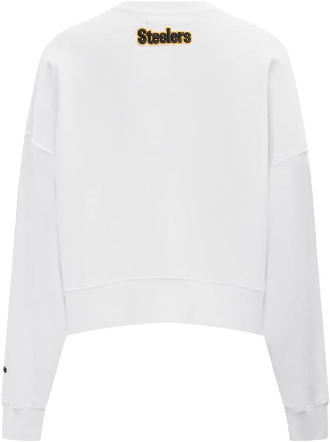 imagePro Standard Womens NFL Classic Chenille Brushed Back French Terry Crewneck SweatshirtWhite