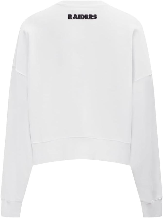 imagePro Standard Womens NFL Classic Chenille Brushed Back French Terry Crewneck SweatshirtWhite