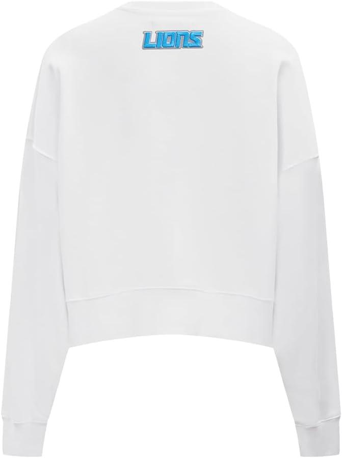 imagePro Standard Womens NFL Classic Chenille Brushed Back French Terry Crewneck SweatshirtWhite