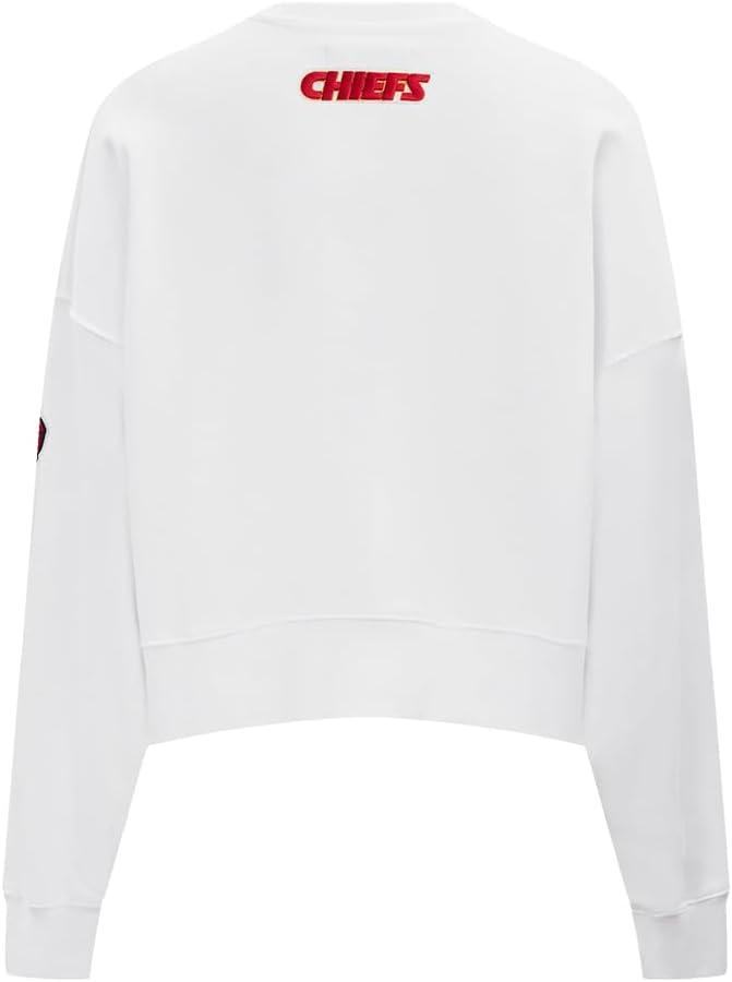 imagePro Standard Womens NFL Classic Chenille Brushed Back French Terry Crewneck SweatshirtWhite