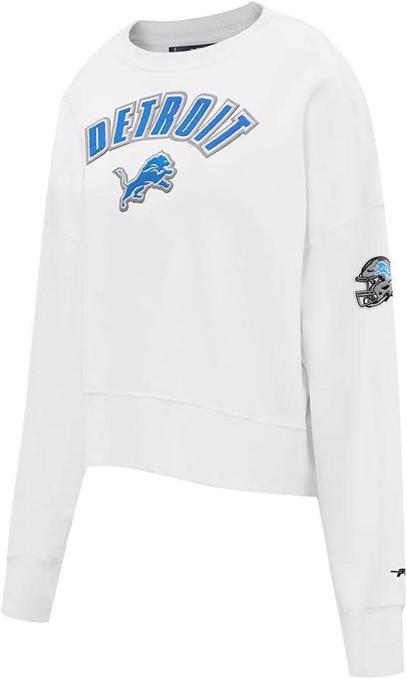 imagePro Standard Womens NFL Classic Chenille Brushed Back French Terry Crewneck SweatshirtWhite