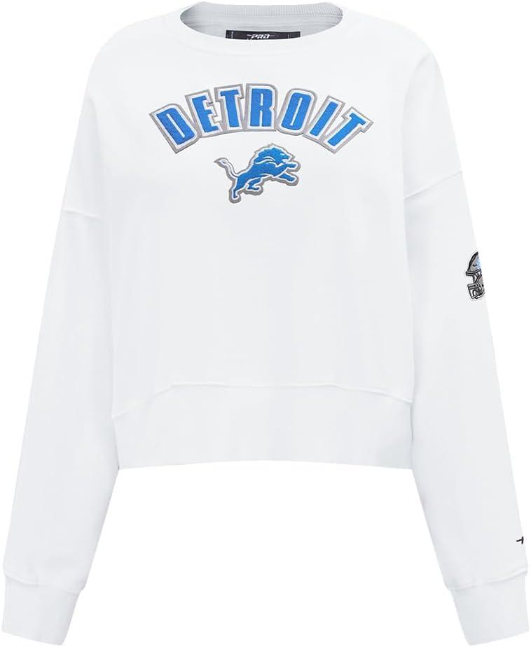 imagePro Standard Womens NFL Classic Chenille Brushed Back French Terry Crewneck SweatshirtWhite