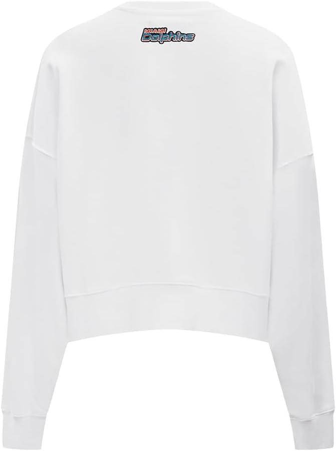imagePro Standard Womens NFL Classic Chenille Brushed Back French Terry Crewneck SweatshirtWhite