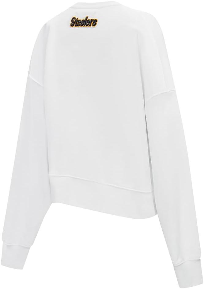 imagePro Standard Womens NFL Classic Chenille Brushed Back French Terry Crewneck SweatshirtWhite