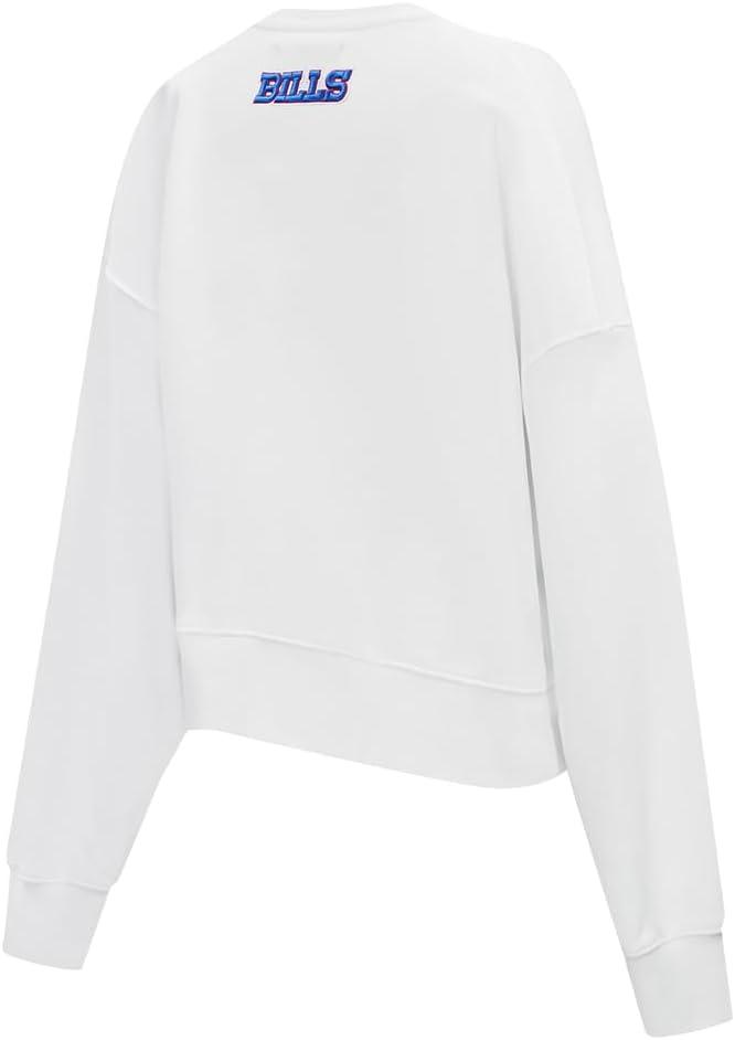 imagePro Standard Womens NFL Classic Chenille Brushed Back French Terry Crewneck SweatshirtWhite