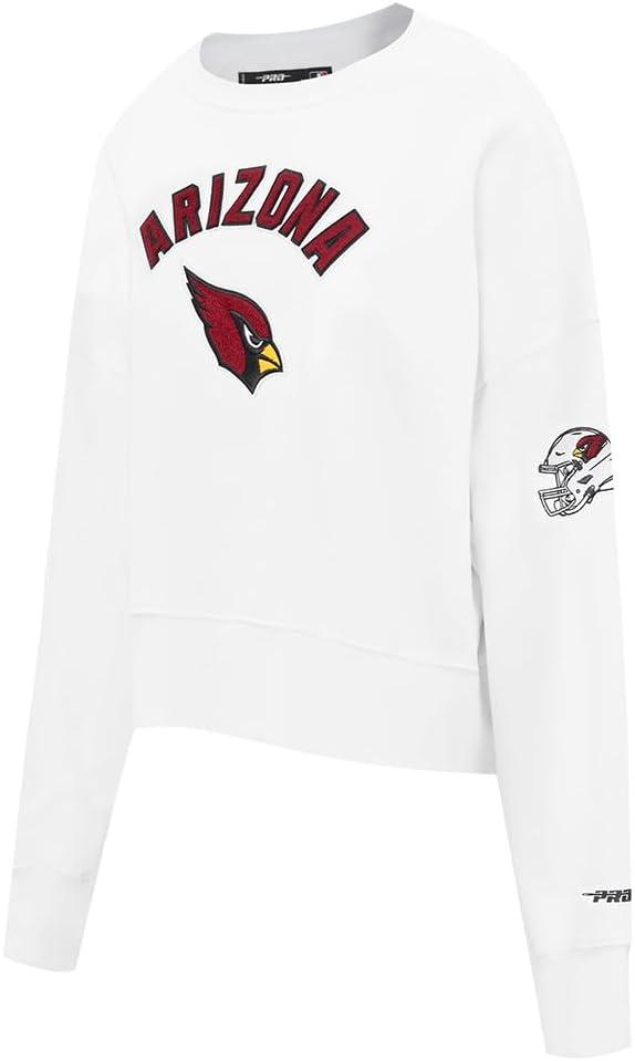 imagePro Standard Womens NFL Classic Chenille Brushed Back French Terry Crewneck SweatshirtWhite