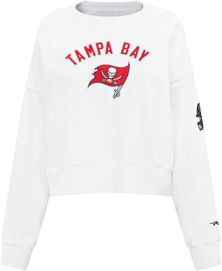 imagePro Standard Womens NFL Classic Chenille Brushed Back French Terry Crewneck SweatshirtWhite
