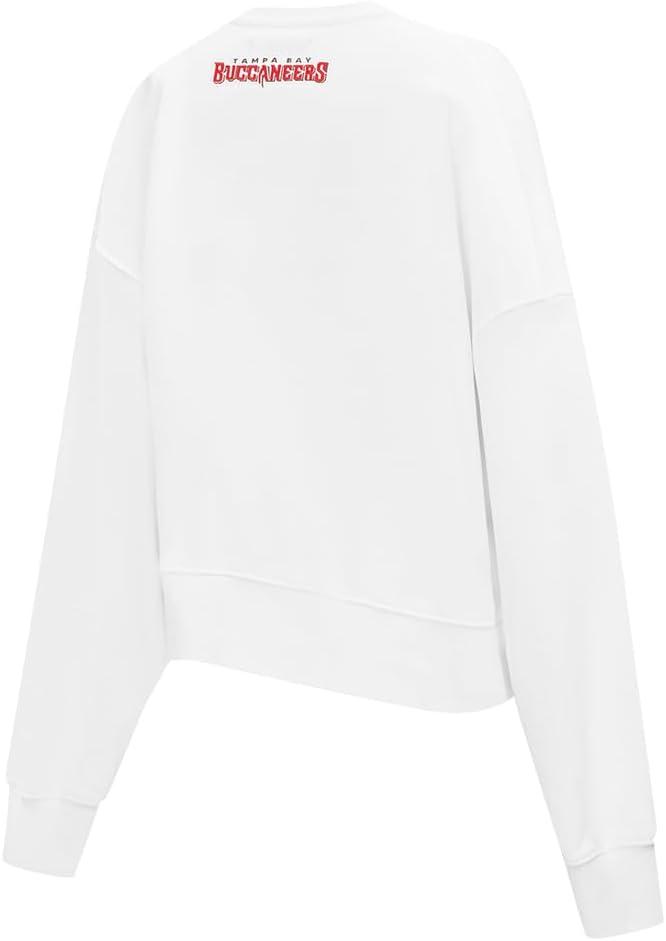 imagePro Standard Womens NFL Classic Chenille Brushed Back French Terry Crewneck SweatshirtWhite