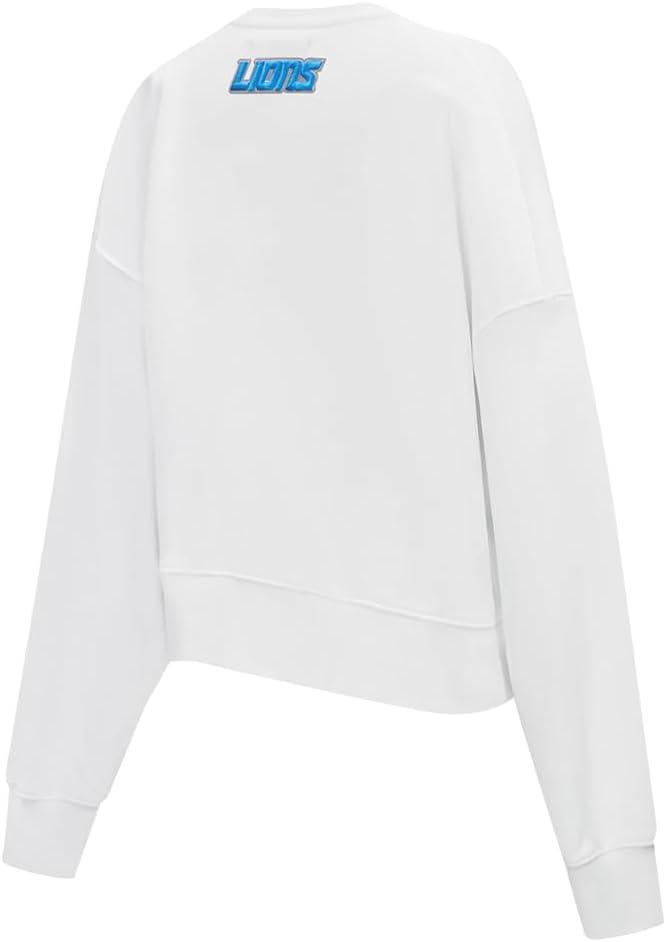 imagePro Standard Womens NFL Classic Chenille Brushed Back French Terry Crewneck SweatshirtWhite