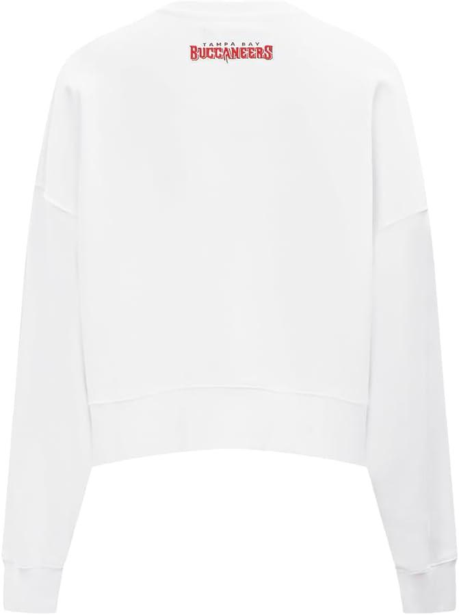 imagePro Standard Womens NFL Classic Chenille Brushed Back French Terry Crewneck SweatshirtWhite