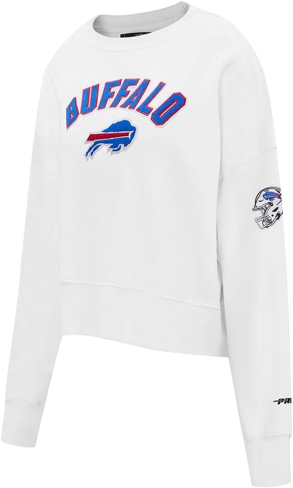 imagePro Standard Womens NFL Classic Chenille Brushed Back French Terry Crewneck SweatshirtWhite