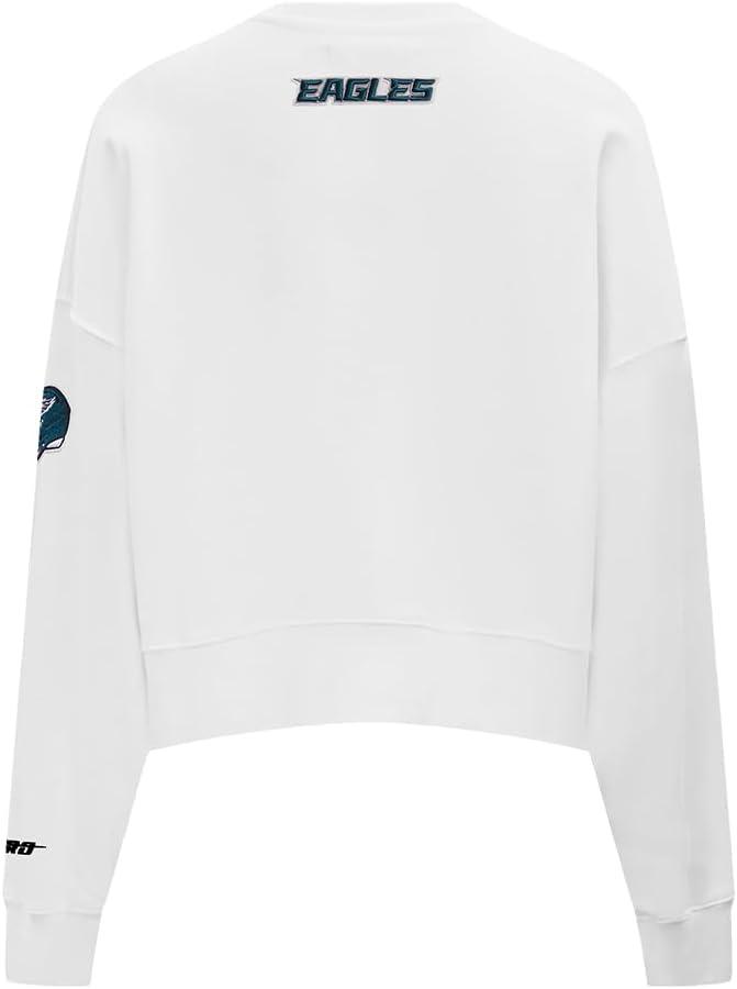imagePro Standard Womens NFL Classic Chenille Brushed Back French Terry Crewneck SweatshirtWhite