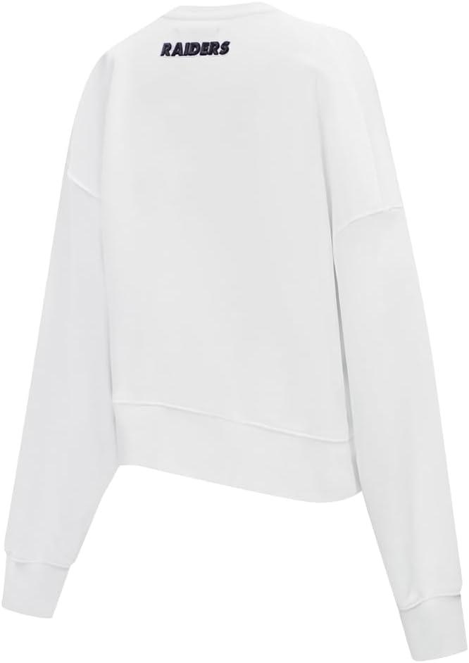 imagePro Standard Womens NFL Classic Chenille Brushed Back French Terry Crewneck SweatshirtWhite