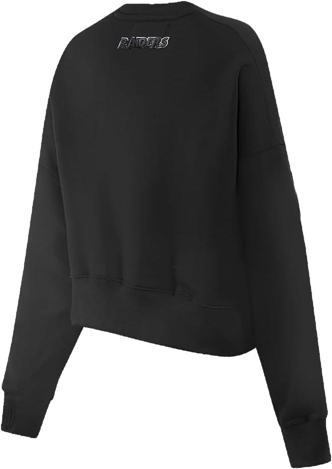 imagePro Standard Womens NFL Classic Triple Black Brushed Back French Terry Crewneck SweatshirtTriple Black