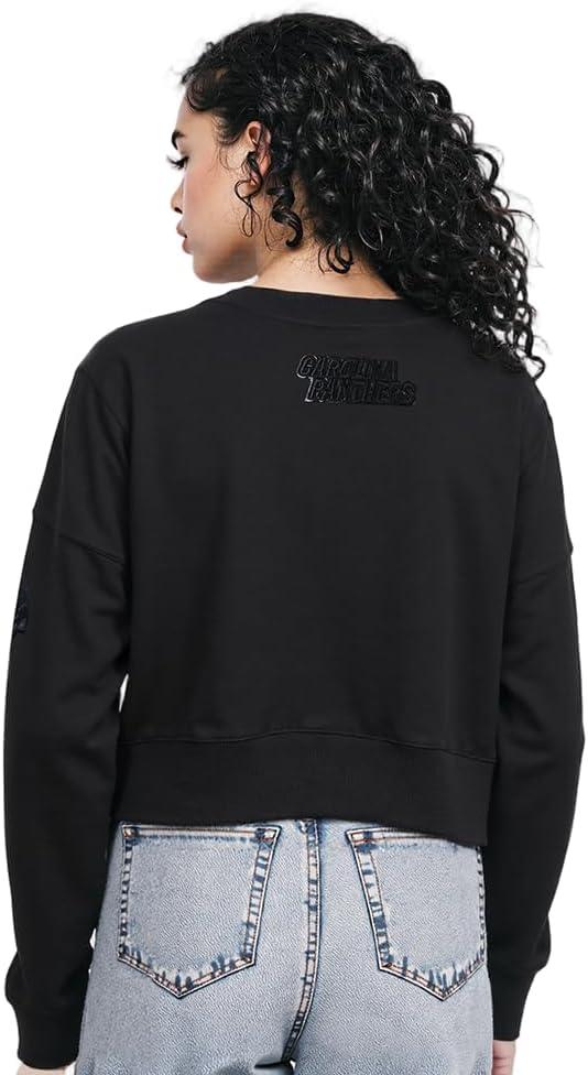 imagePro Standard Womens NFL Classic Triple Black Brushed Back French Terry Crewneck SweatshirtTriple Black