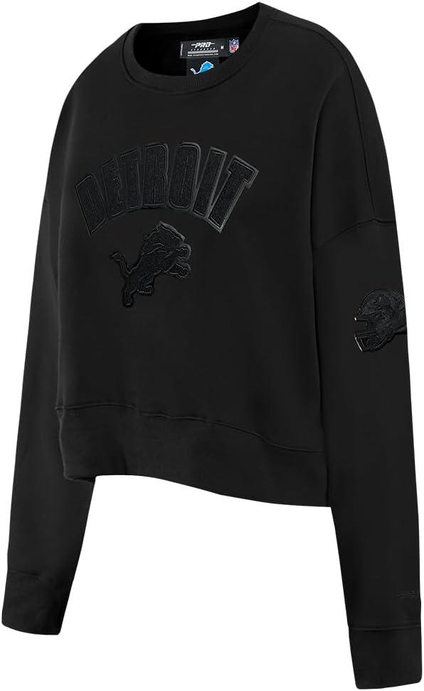 imagePro Standard Womens NFL Classic Triple Black Brushed Back French Terry Crewneck SweatshirtTriple Black