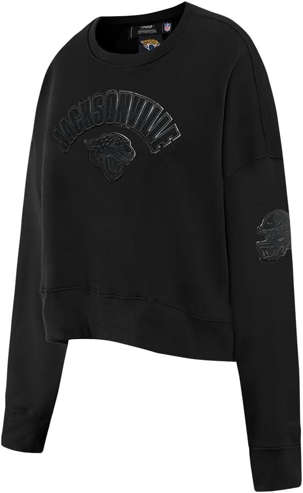 imagePro Standard Womens NFL Classic Triple Black Brushed Back French Terry Crewneck SweatshirtTriple Black