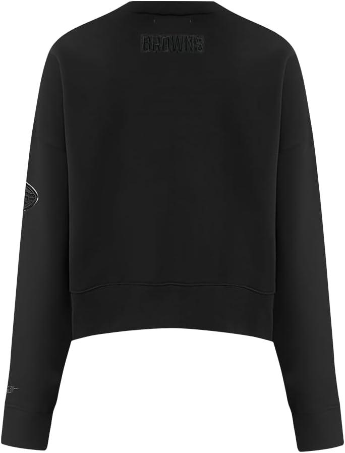 imagePro Standard Womens NFL Classic Triple Black Brushed Back French Terry Crewneck SweatshirtTriple Black