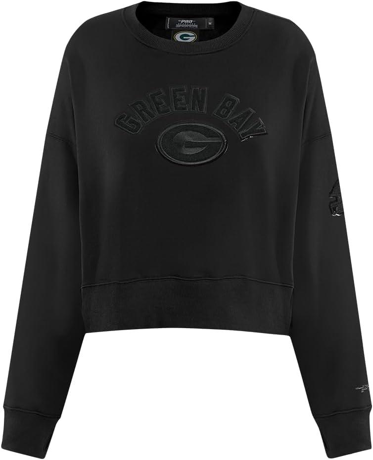imagePro Standard Womens NFL Classic Triple Black Brushed Back French Terry Crewneck SweatshirtTriple Black