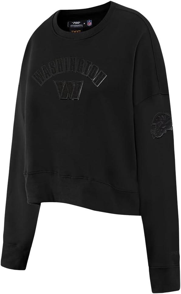 imagePro Standard Womens NFL Classic Triple Black Brushed Back French Terry Crewneck SweatshirtTriple Black