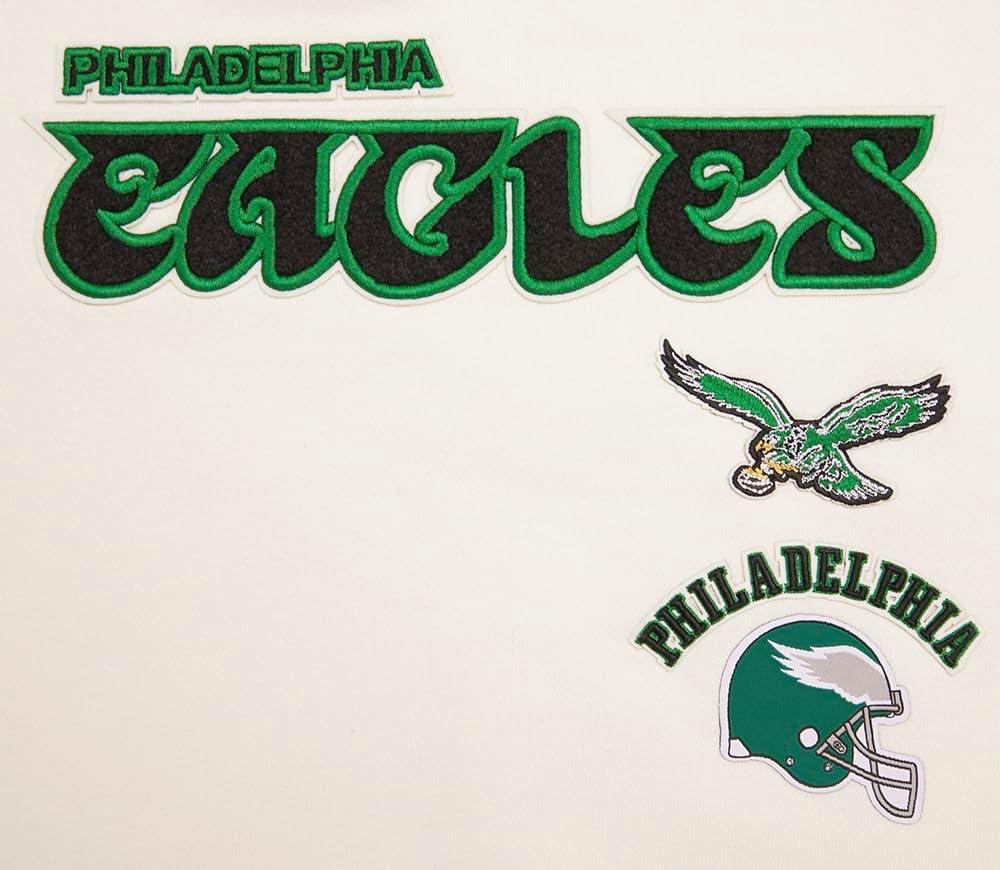 imagePro Standard Womens NFL Retro Classics Brushed Back French Terry Crewneck SweatshirtEggshell Kelly Green