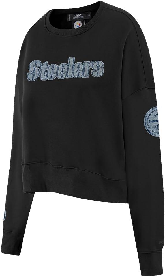 imagePro Standard Womens NFL Varsity Blues Brushed Back French Terry Crewneck SweatshirtBlack