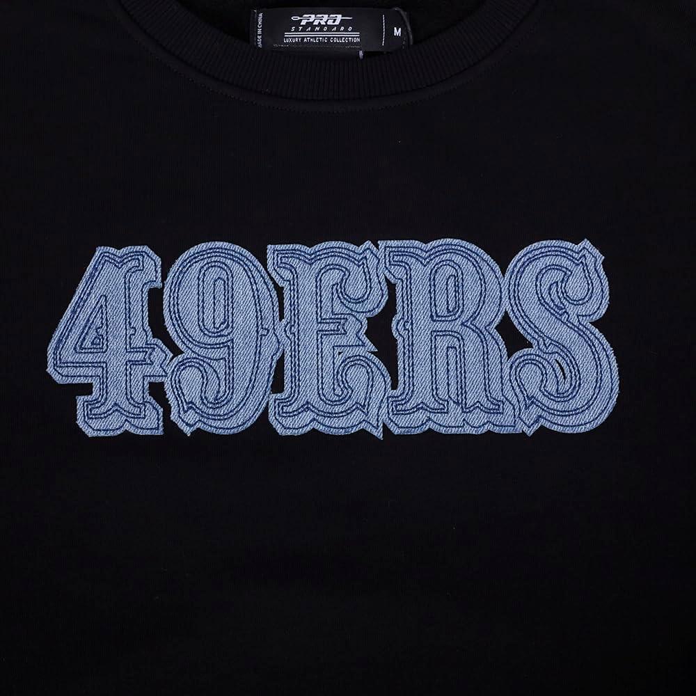 imagePro Standard Womens NFL Varsity Blues Brushed Back French Terry Crewneck SweatshirtBlack