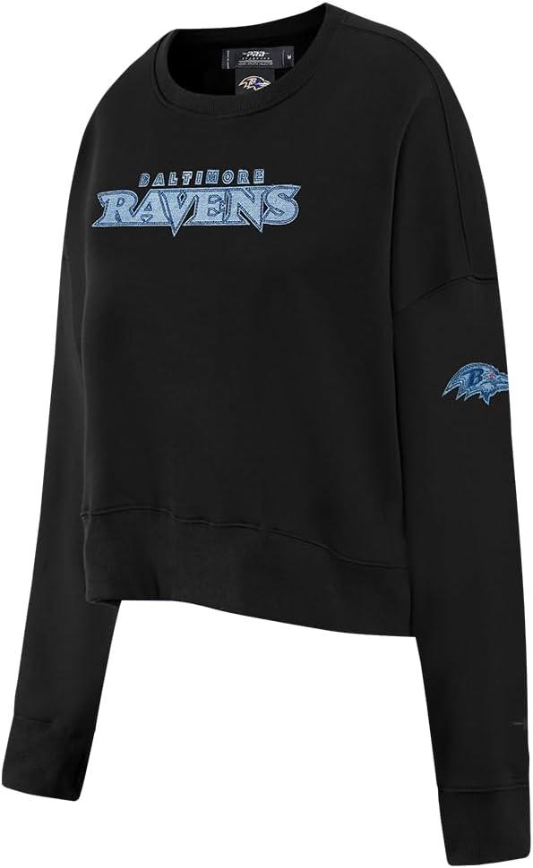 imagePro Standard Womens NFL Varsity Blues Brushed Back French Terry Crewneck SweatshirtBlack