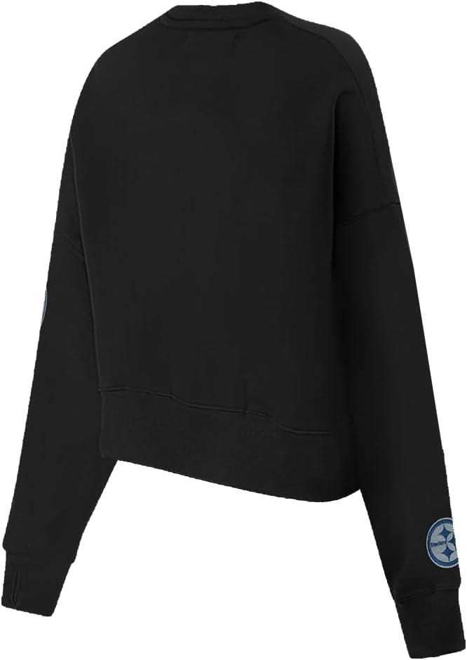 imagePro Standard Womens NFL Varsity Blues Brushed Back French Terry Crewneck SweatshirtBlack