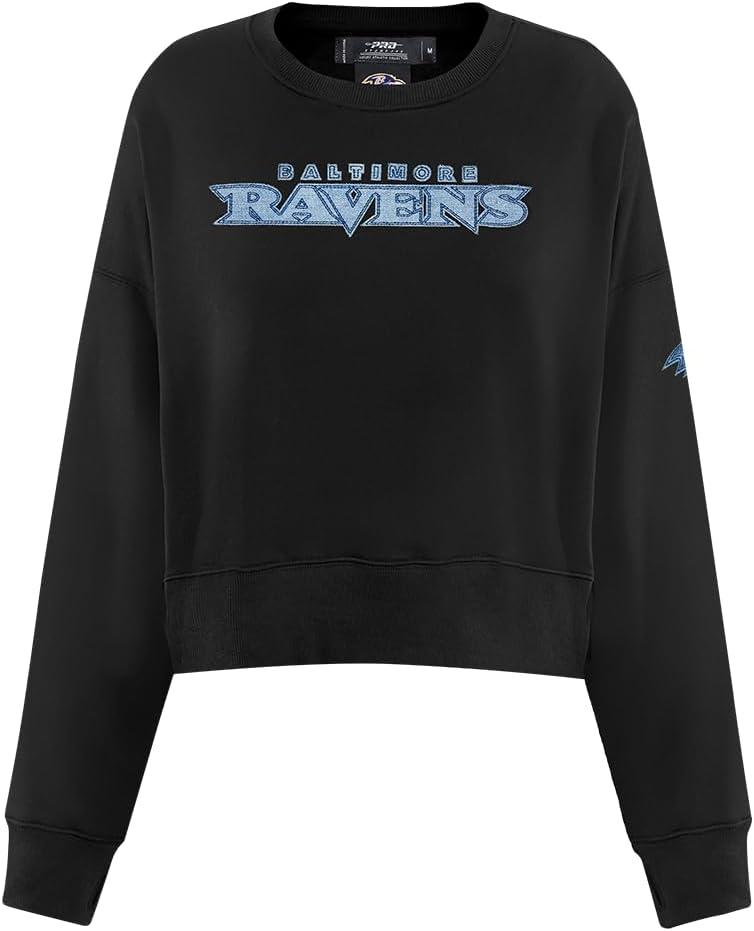 imagePro Standard Womens NFL Varsity Blues Brushed Back French Terry Crewneck SweatshirtBlack