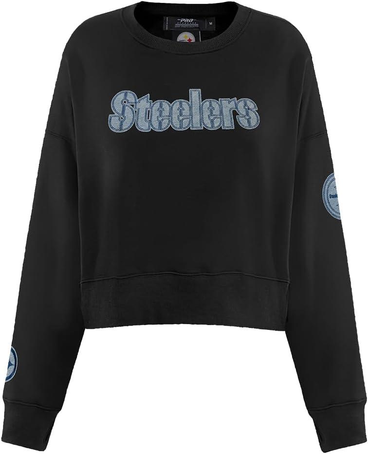 imagePro Standard Womens NFL Varsity Blues Brushed Back French Terry Crewneck SweatshirtBlack