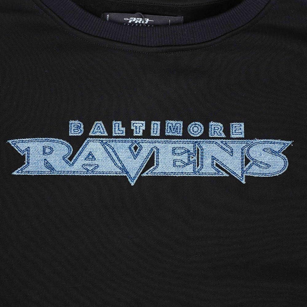 imagePro Standard Womens NFL Varsity Blues Brushed Back French Terry Crewneck SweatshirtBlack