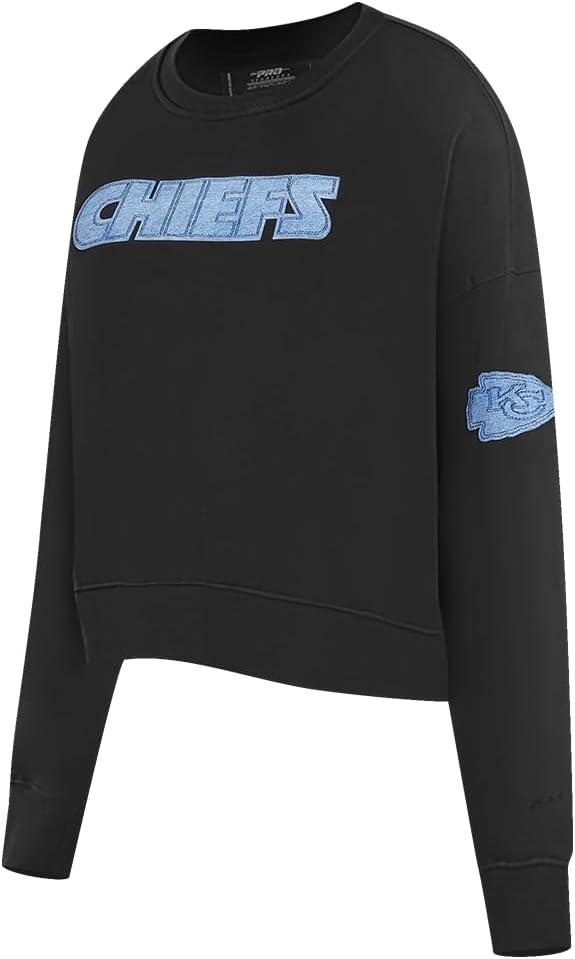 imagePro Standard Womens NFL Varsity Blues Brushed Back French Terry Crewneck SweatshirtBlack