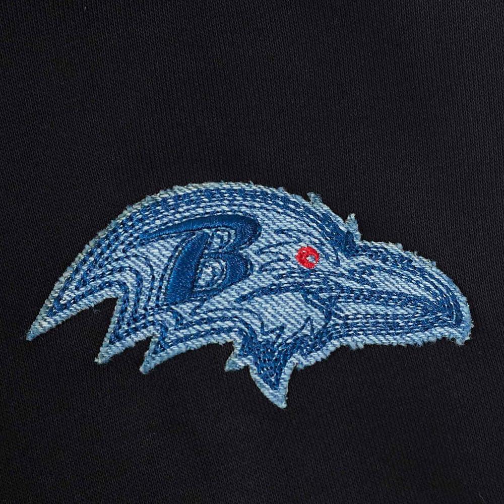 imagePro Standard Womens NFL Varsity Blues Brushed Back French Terry Crewneck SweatshirtBlack