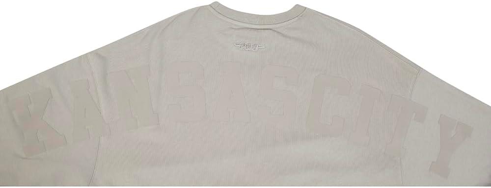imagePro Standard Womens NFL Wingspan Brushed Back French Terry Crewneck SweatshirtTaupe